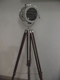 Hand Made steel Timber Tripod Floor lamp with wiring,