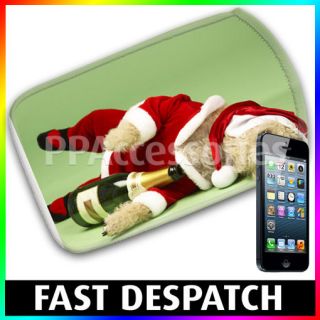 Small Dog In Santa Costume Champagne Bottle Mobile Sock For iPhone 4 