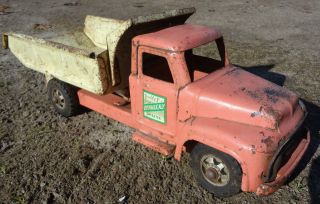 Vintage BUDDY L Pressed Steel Toy Dump Truck Hydraulic East Moline 