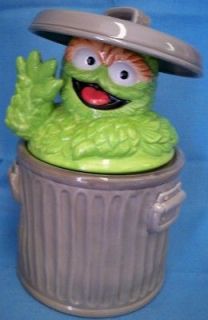   Jim Henson Muppets Oscar the Grouch Cookie Jar Garbage Can & Lid