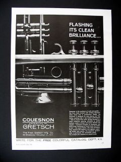 Gretsch Couesnon Student Trumpets trumpet 1962 print Ad advertisement
