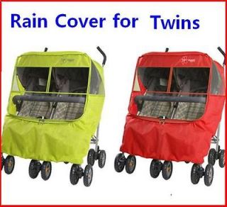 Twin Rain Cover for double pram stroller Maclaren Graco Maclaren Peg 