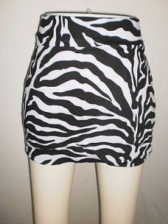 Rue21 Black & White Zebra Striped Print Body Con Contour Skirt Sz XL 
