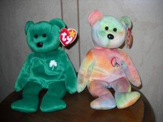 TY Original Beanie Babies ~ Peace Born February 1996 and Erin March 
