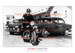 ACT POLICE TRIUMPH BIKE HUMBER SUPER SNIPE A3 POSTER PICTURE PRINT