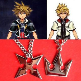 NEW 2 Kingdom Hearts Sora Crown & Roxas Cross Necklaces Pendants Gift 