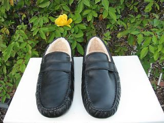 UGG slippers mens size 12 black leather worn once very nice