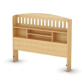   Shore Popular Collection Full Size Bookcase Headboard   Natural Maple
