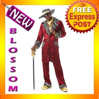 C294 Mens Red Pimp Sweet Daddy Beaujolais Fancy Halloween Adult 