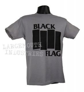 BLACK FLAG Bars Logo OLD School PUNK T Shirt Grey