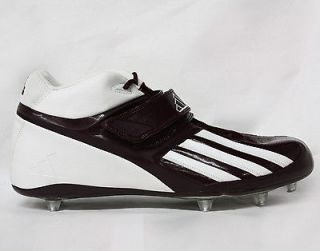 Adidas Quickslant D Mid White/Maroon Mens Football Cleats 352586 size 