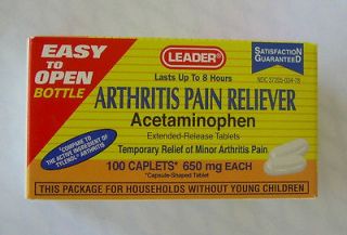 ARTHRITIS PAIN RELIEVER 100 650mg Acetaminophen generic tylenol EASY 