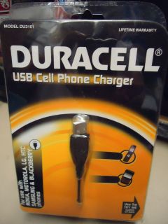 DURACELL USB CELL PHONE CHARGER nokia MOTOROLA htc samsung BLACKBERRY 