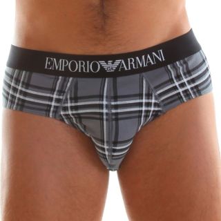 New Mens EMPORIO ARMANI luxury underwear grey burberry pattern boxed 
