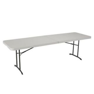   PORTABLE PLASTIC RECTANGULAR FOLD IN HALF BANQUET CONFERENCE TABLE