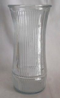 VINTAGE HOOSIER VASE   CLEAR GLASS with RIBBED PATTERN, #4089 B