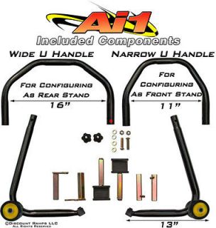 Ai1 ALL IN 1 MOTORCYCLE PADDOCK SPOOL WHEEL LIFT STAND (Ai1)