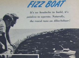 Vintage 1961 How to Build Model CABIN CRUISER Alka Seltzer FIZZ BOAT 