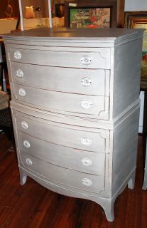 Vintage Painted Morganton Collection High Chest Of Drawers