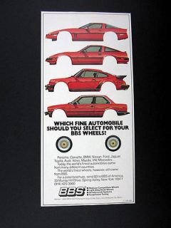 BBS of America Corvette Porsche BMW Wheels 1985 print Ad advertisement