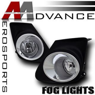 Clear Fog Lights+Bulbs+S​witch+Chrome Trim+Cover+Wir​e+Harness 11 