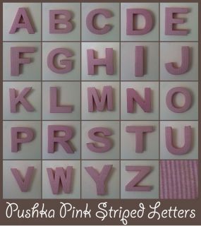   Pink Striped Alphabet Fabric Wall Letters Children Baby Home Kitchen