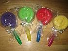 Washcloth lollipops with spoons. Great Baby shower gift