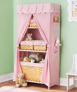 New Babygirl Covered Storage Unit With 6 Baskets Dresser / Wardrobe 