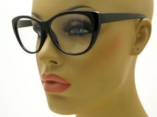 New 50s Vintage Style Cat Eye Black Eyeglasses Glasses Clear Lens