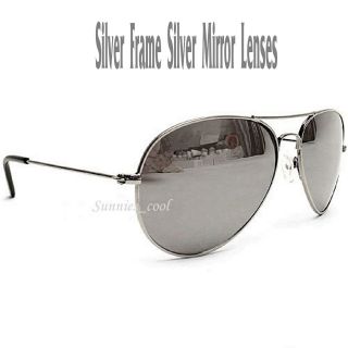   Sunglasses Silver Mirror Gold Black White Red Top Gun Mens Womens