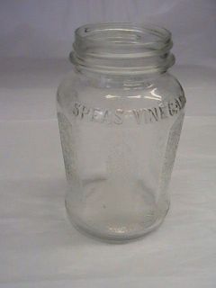 Speas Vinegar Jar 1 Pint 8 FL OZ U Sav It Very Rare Excellent 