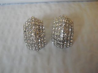 vintage rhinestone clip earrings in Earrings