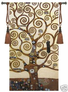 Klimt Tree of Life Fine Art Wall Tapestry, 54 X 30