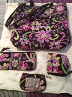vera bradley purple punch tote/ID case/Wallet/Pe​ncil case