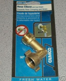   Camco Brass 90 Degree Water Hose Elbow RV Camper MAXIMIZES WATER FLOW