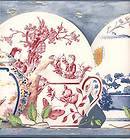   Victorian China Tea Cups & Plates Sale$8 Wallpaper Border 381
