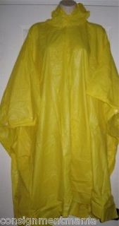 Yellow Rain Poncho Raincoat Unisex Hooded New w/Snap Bag for Easy 