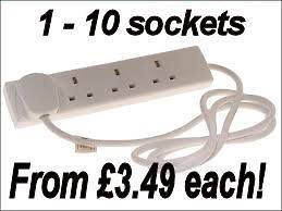 UK Mains 240v Electrical Extension Cable Lead Power Electric Socket 