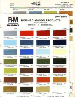 1974 FORD MUSTANG MAVERICK TORINO PINTO PAINT CHIPS (PPG R M)