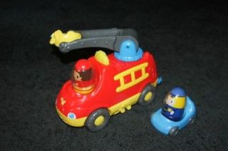 Weebles Firetruck and Car with 2 weeble people