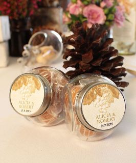 Wedding Favor Decoration Personalized Mini Glass Candy Jar Containers 
