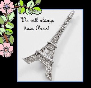 Eiffel Tower Pin We Will Always Have Paris Destination Wedding Jewelry 