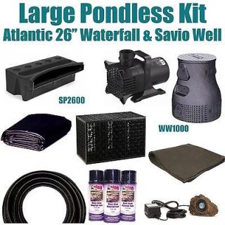  Pondless Pond Kit 6,100 GPH Pump 26” Atlantic Waterfall & Well PLH4