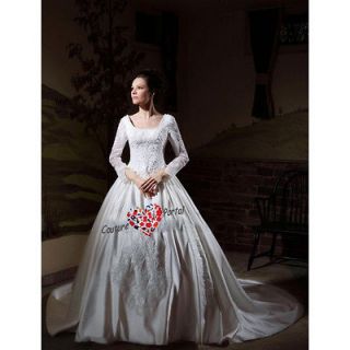 Ball Gown Long Sleeves Cathedral Train Wedding Dress