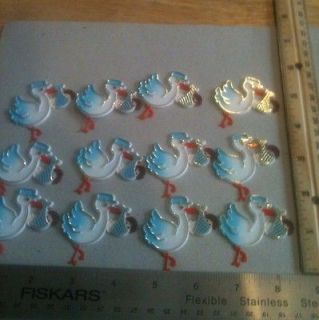 12 Blue Stork With Baby Boys BABY SHOWER PARTY FAVORS low Shipping