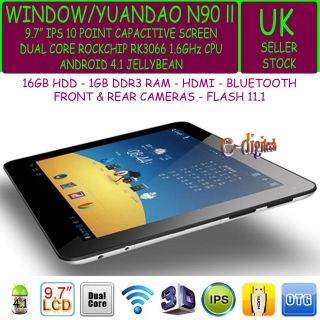 Window/Yuandao N90 II 9.7 Dual Core RK3066 1.6GHz IPS Android 4.1 