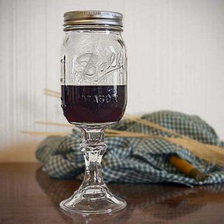 Set of Two Redneck Wine Glasses Mason Jar