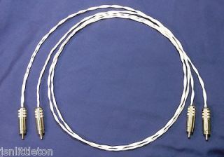 Silver Litz Wire RCA Interconnects 1 Meter Pair Cryo Pulse Annealed 