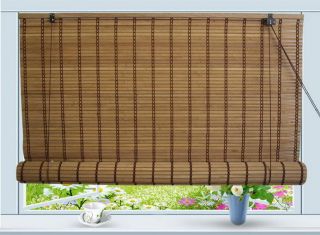 Bamboo Roll Up Window Blind Sun Shade W42 x H72