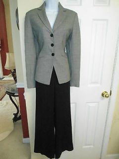   York Gorgeous Black Harris Tweed Wool Pant Suit, SZ 4 VGC Work, Church